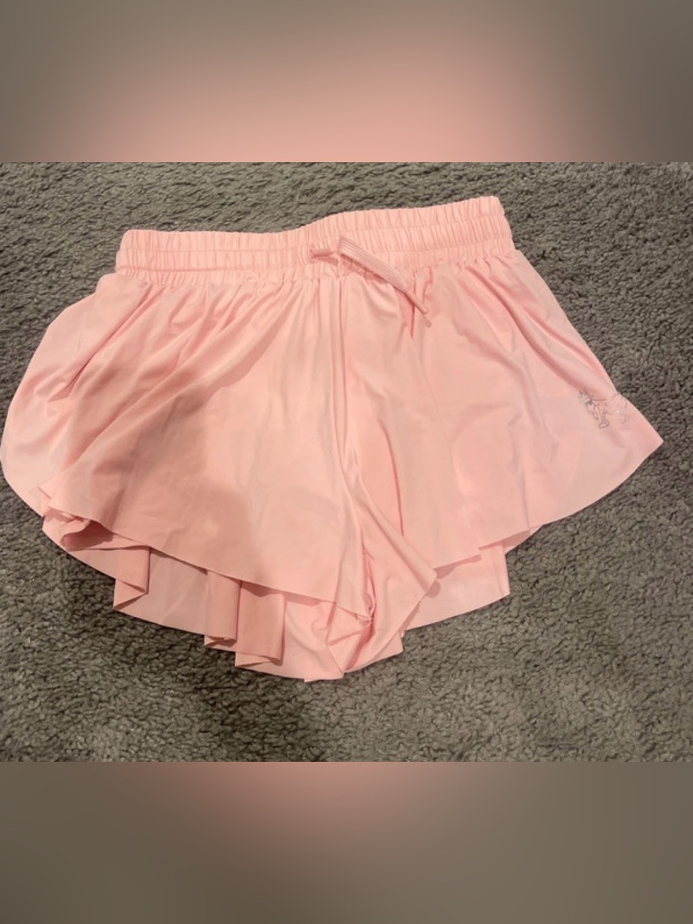 Light Pink girls  Athletic Ruffle Shorts